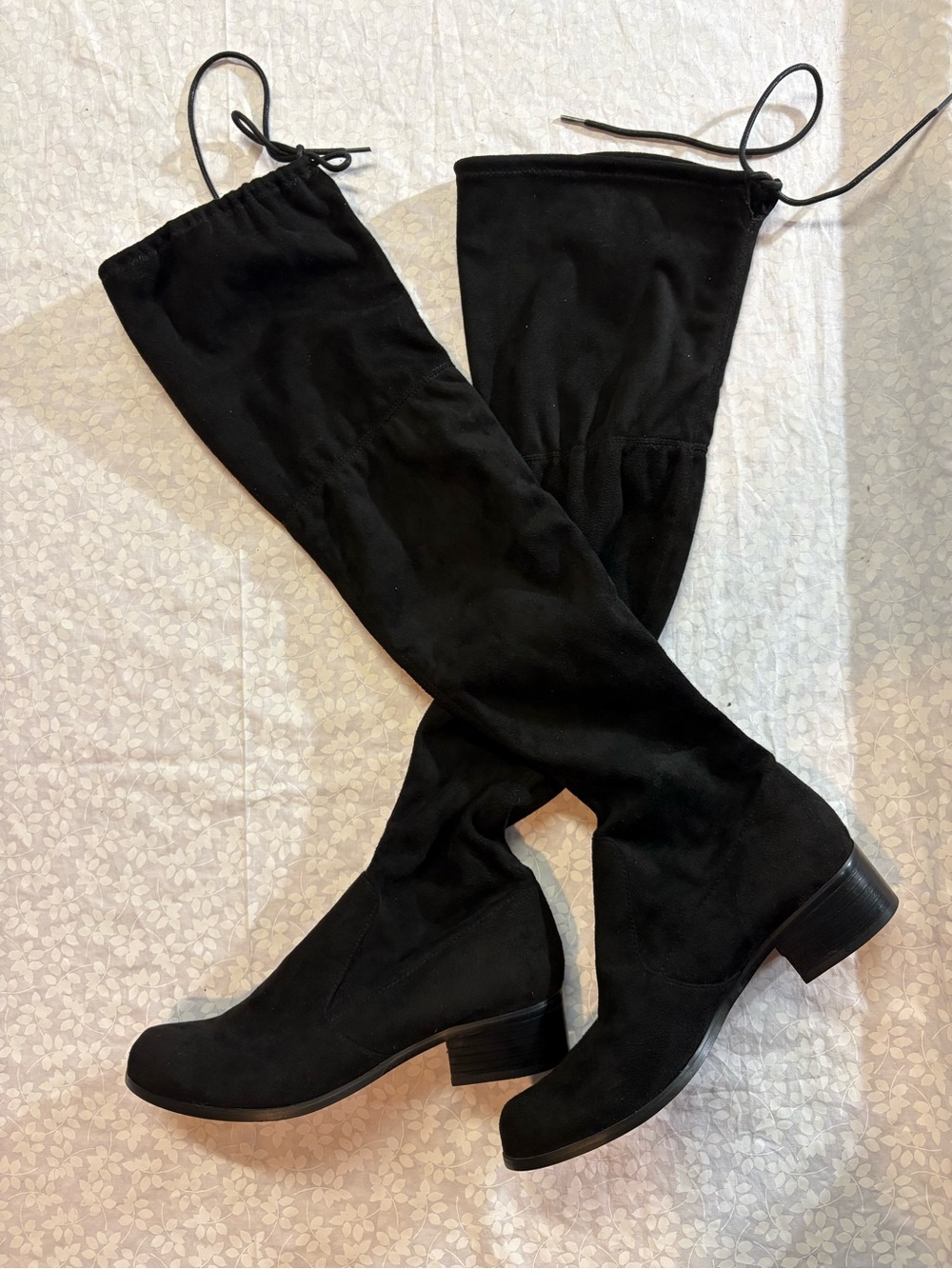 Charles By Charles David Black Over-the-Knee Suede Boots.Back Tie Style. Pull up - Picture 1 of 4